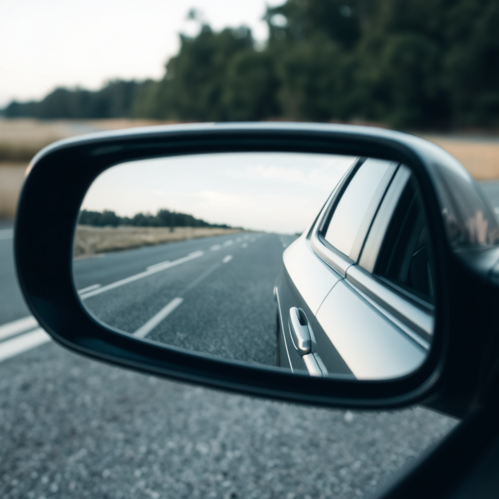 Right wing mirror view
